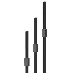 Ручка-скоба H77-800, чёрная с кнопкой черной прямоугольной