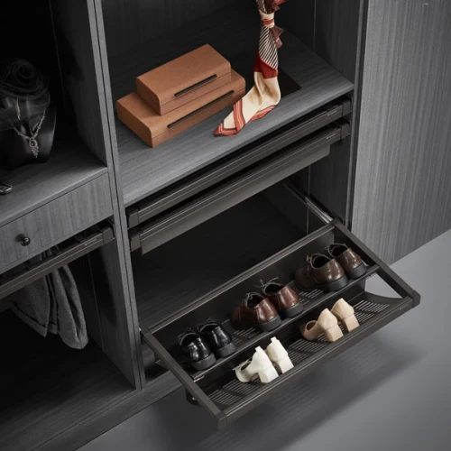 Выдвижная полка для обуви Unihopper в базу 900мм с доводчиком clip-on Moka