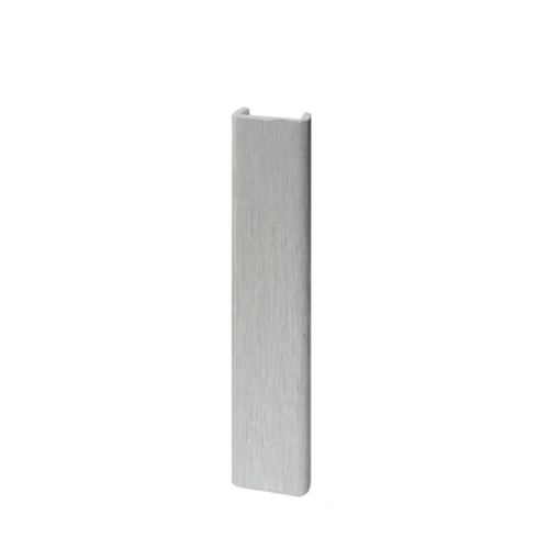 Торцевая заглушка цоколя 100мм, пластик, алюминий шлифованный