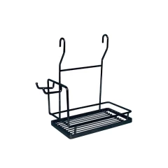 Полка одинарная с крючками CWJ221-3 ALBA 271х262х143 мм. Черный матовый