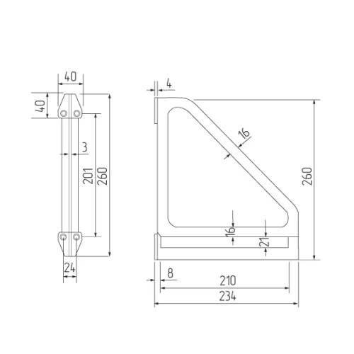Полкодержатель LOFT-6 (260*234), черный (30 кг)