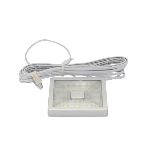 Светильник 24 LED накл, 60х60mm, пл+сереб., тепл.бел. 12v 1,5w (08457.001)
