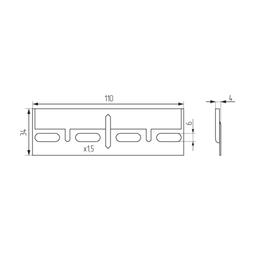 INDAUX навесная пластина, сталь Польша