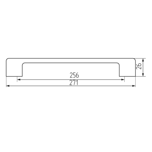 Ручка-скоба B21-256, хром+черный