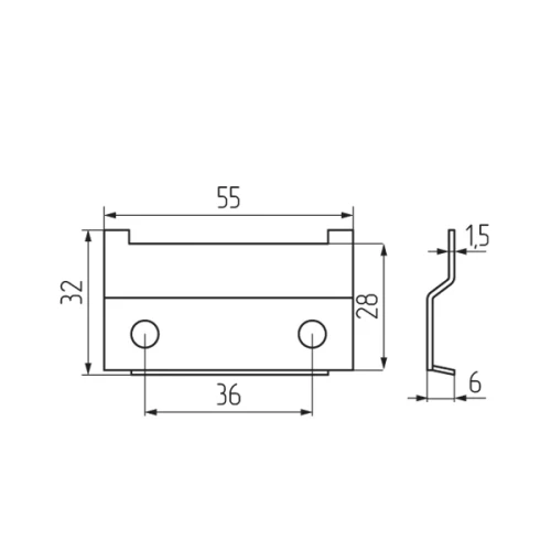 Крепежная планка VI, 55x28x1.5 мм, сталь, оцинкованная Польша