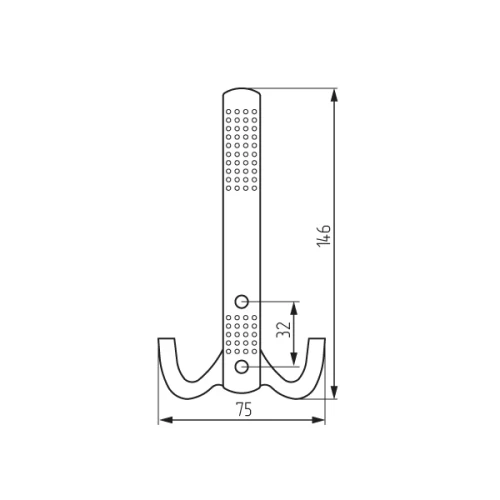 Крючок H5534E AL 2-х рожковый, никель матовый