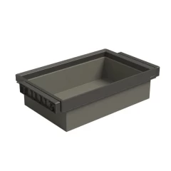 Выдвижная корзина серая кожа Unihopper в базу 600мм с доводчиком clip-on MONIKA