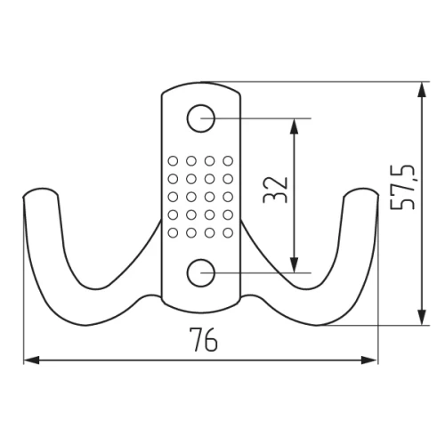 Крючок H5534E AL 2-х рожковый, хром