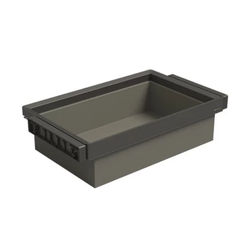 Выдвижная корзина серая кожа Unihopper в базу 900мм с доводчиком clip-on MONIKA