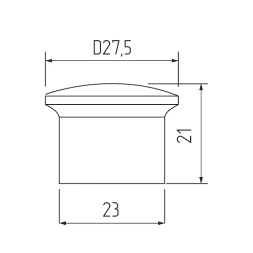 Ручка-кнопка H77,  КРУГЛАЯ, черная ТОЛЬКО  для  длинной ручки Н77  (арт.11336,11333,11334,11335)