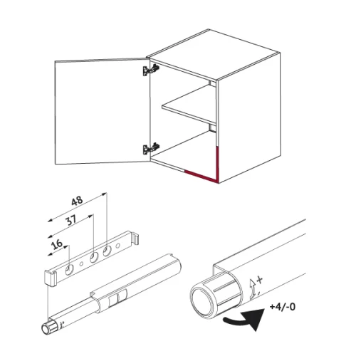 Толкатель FGV OneTouch 40mm с площадкой