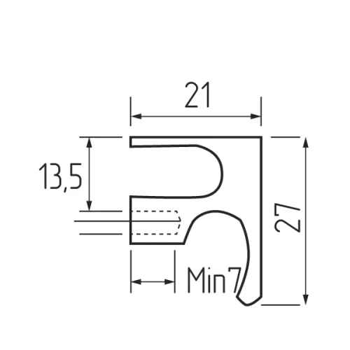 Ручка-кнопка H77, ПРЯМОУГОЛЬНАЯ, черная ТОЛЬКО  для  длинной ручки Н77  (арт.11336,11333,11334,11335)