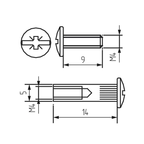Межсекционная стяжка металл D=5 . L=16