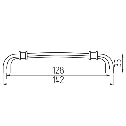Ручка-скоба H27-128, античная медь