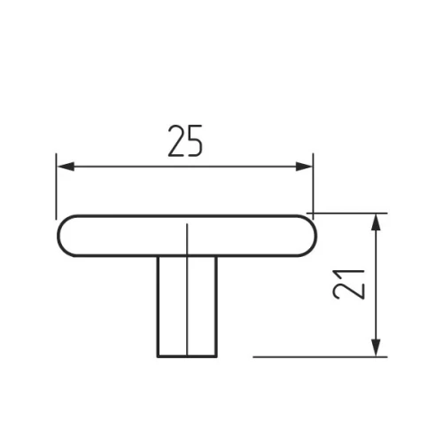 Ручка-кнопка H78, черная d=25 мм