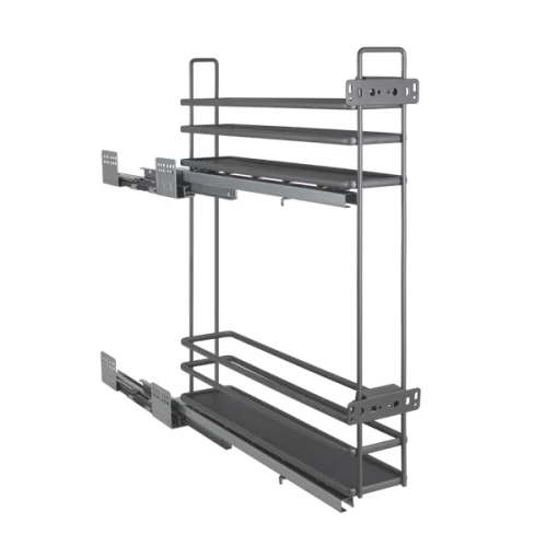 Бутылочница 150 мм 2-уров. 475*105*580 плоский стальной прут, пласт. поддон, серый