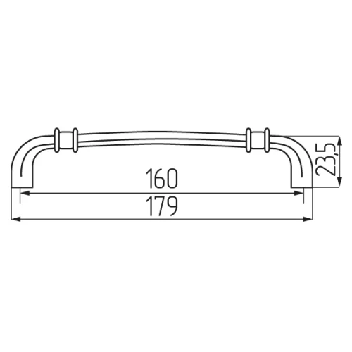 Ручка-скоба H27-160, античная медь