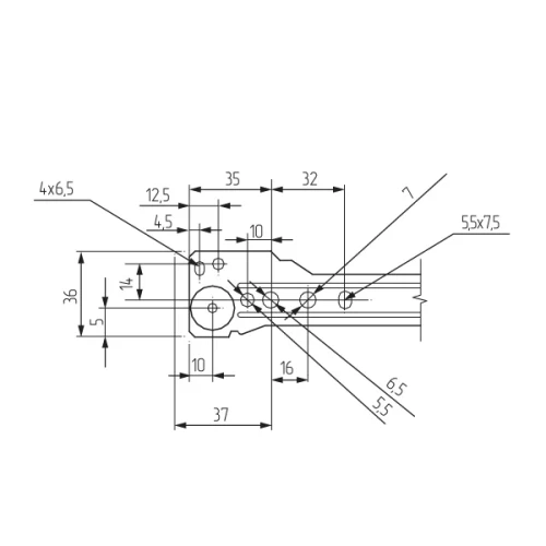 Роликовые направляющие RAL9010 400mm белые