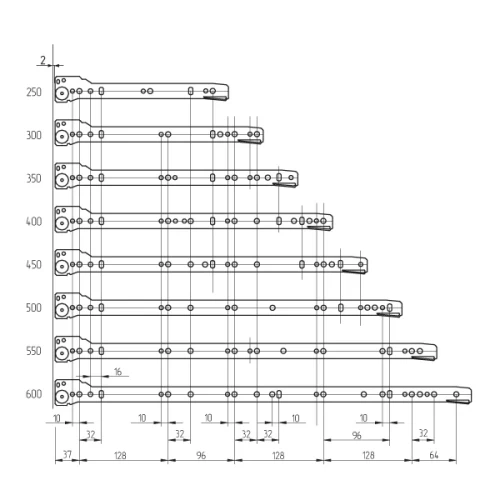 Роликовые направляющие RAL9010 400mm белые