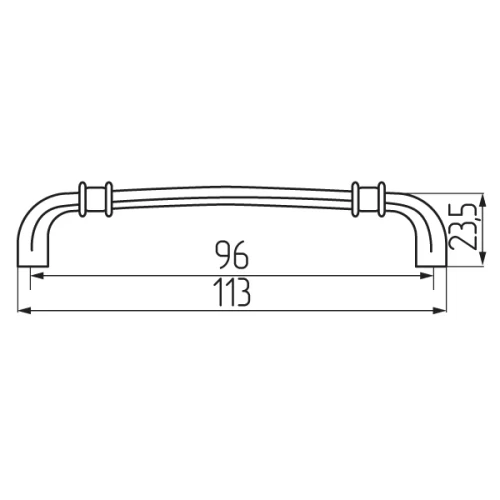 Ручка-скоба H27-96, античная бронза