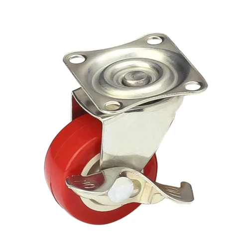 Колесная опора с поворотной площадкой d=38 с тормозом