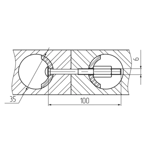 Стяжка для соединения столешниц, 100мм