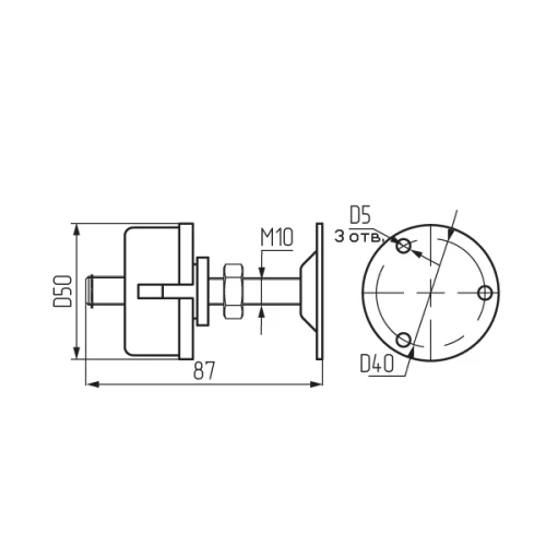 Верхнее крепление цанговое d 50мм