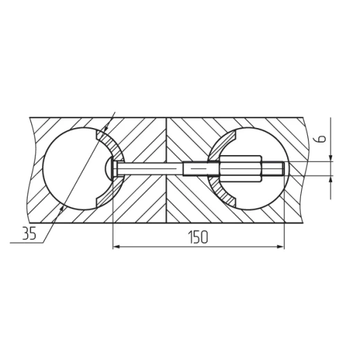 Стяжка для соединения столешниц, 150мм