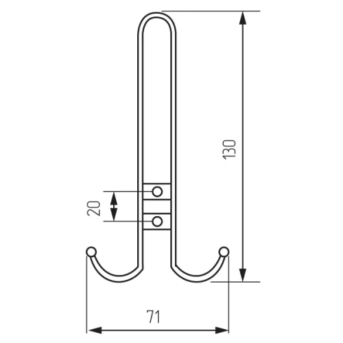 Крючок R16, 3-х рожковый, никель матовый