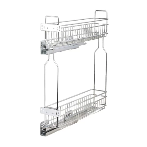 Бутылочница 150мм 2-уровневая 100х470х545 с крепл. для фасада, с направляющими, с доводчиком