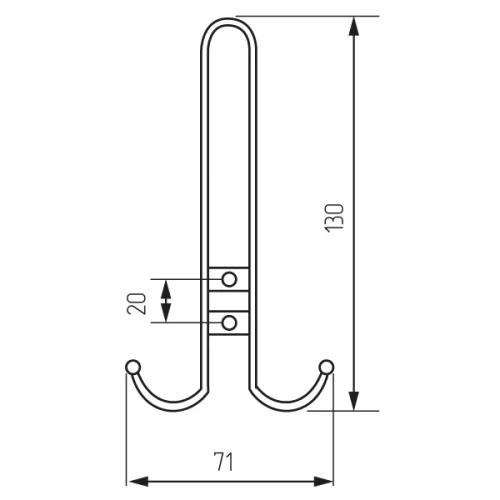 Крючок R16, 3-х рожковый, хром матовый