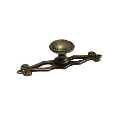 Ручка-кнопка L1194 + накладка (ОН-211), старая бронза