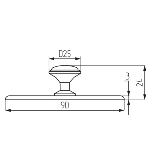 Ручка-кнопка L1194 + накладка (ОН-211), старая бронза