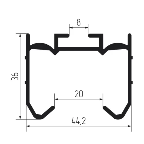 Направляющая верхняя однополозная для SKS-99, AL99-60-3м