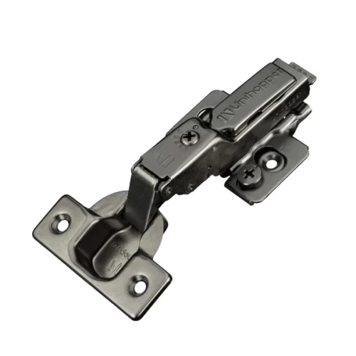 3D петля UNIHOPPER HUTTON с рег. доводчиком, полунакладная, 45мм, с декор. накладкой, черный никель