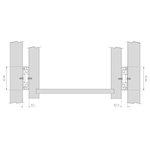Шариковые направляющие полного выдвижения 600 мм Н=45 1,0x1,0x1,0мм