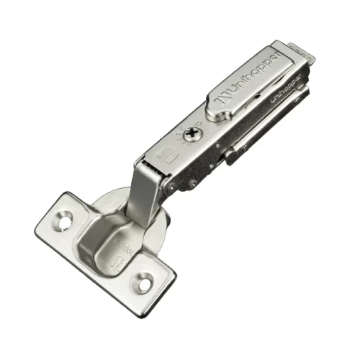 3D Петля UNIHOPPER HUTTON с рег. дов., с линейной планкой, накладная, 45мм, с декор. накладкой, никель