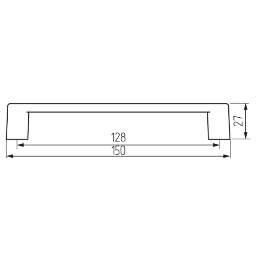 Ручка-скоба OH-63-128, хром LIGHT