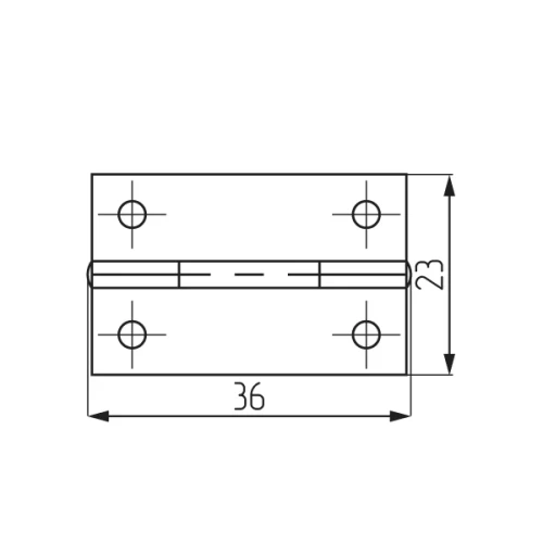 Петля карточная 36х23, латунь (38)
