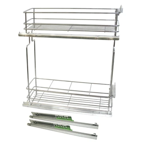 Бутылочница 150мм 2-х уровневая FGV 105х500х530 левая, с направляющими, с доводчиком