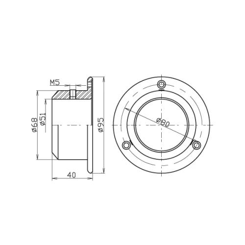 Основание стойки высокое d50мм, хром