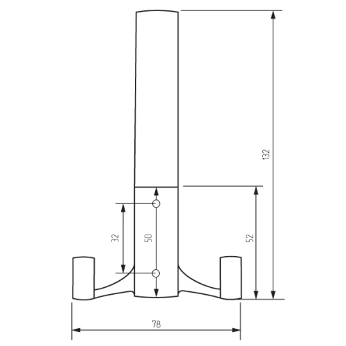 Крючок R18 со скрытым креплением, 3-х рожковый, хром