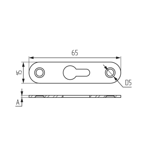 Подвеска 2 шурупа прорезь посередине СТ.168 65х15мм, толщина 1,4мм